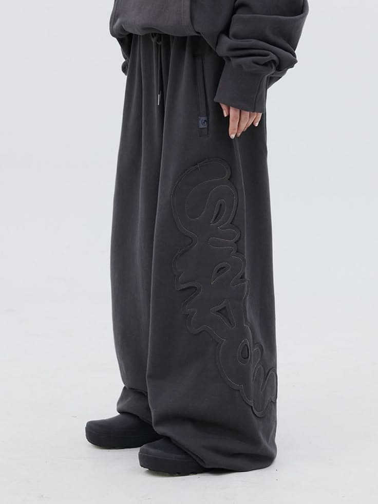 TS Logo Applique Sweatpants Charcoal